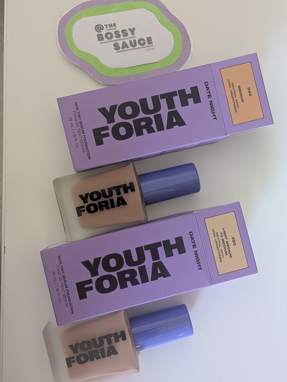 🌸 Youthforia Date Night Skin Tint Serum Foundation Light/Med 320 or Medium 345